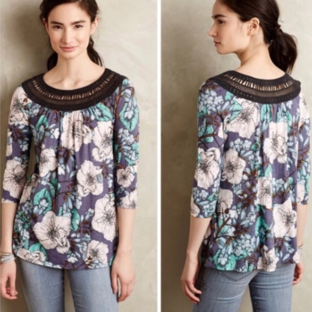 Meadow Rue/Anthropologie Floral Print Blouse